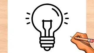 How to Draw a Light Bulb easy - Drawing Step by Step