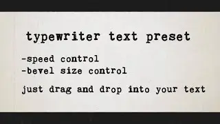 Typewriter Text Preset After Effects Templates