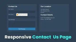 How To Make A  Responsive Contact Form Using HTML And CSS | Contact Us Page HTML CSS