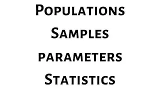 Populations, Samples, Parameters, and Statistics