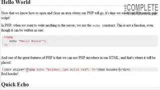 PHP Tutorial  |  Hello World