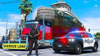 Police Escorting Biggest Oversize Load in GTA 5 RP!