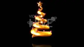 Beautiful Golden Modern Christmas Tree loop with transparency