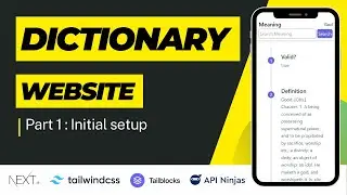 🔴Building a Dictionary App with Next.js 13, Tailwind CSS, Tailblocks, and API Ninjas - Part 1