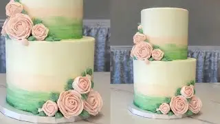 In Depth Look into Buttercream Roses and Watercolor Brushed Ombre | Cake Decorating Tutorial