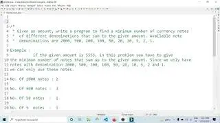 Program To Count Total Number Of Notes in Given Amount