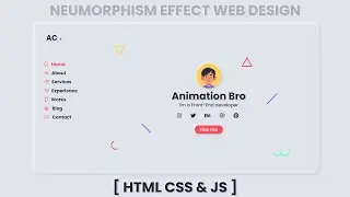 Personal Portfolio Website Design Using HTML CSS & JS | Personal Portfolio Neumorphism CSS Effect