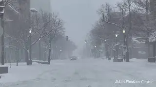 Winter Storm Brings Heavy Snow To Joliet, Illinois