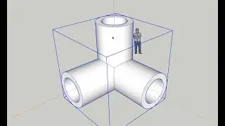 Three tubes junction with native tools | SketchUp (web/desktop)