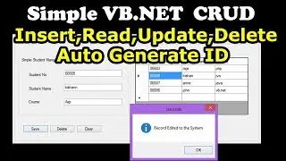 Simple VB.NET and Sql Server CRUD || insert Read Update Delete