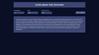 Lorem Ipsum Text Generator App React