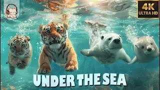 UNDER WATER🌊4K(60FPS) WONDERFUL MARINE CREATURES & ANIMALS in Water | Relax Seaside Sounds ♫