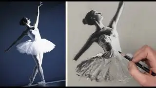 Sketch This Ballerina with a Charcoal Pencil