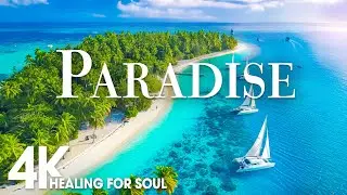 PARADISE NATURE in 4K UHD Drone Film + Relaxing Piano Music for Stress Relief, Sleep, Spa, Yoga,Cafe