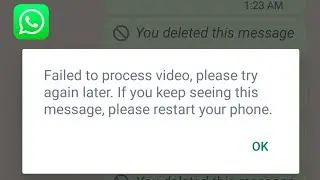 failed to process video please try again later whatsapp