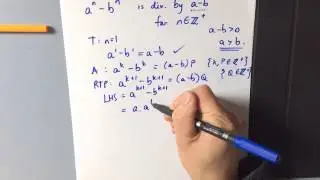 Induction: Divisibility Proof example 6 (a^n - b^n is divisible by a - b)