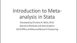 Introduction to Meta-analysis using Stata