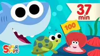 Lets Count To 100 with Finny The Shark | 40 Minutes of Kids Songs | Super Simple Songs