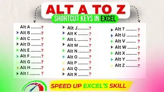 A to Z Alt Shortcut keys you must know | Excel Alt A to Z shortcut keys | excel shortcut keys