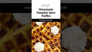 Pumpkin Waffles - Homemade from Scratch #pumpkin #pumpkinspiceseason #waffles #shorts