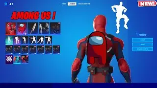 FORTNITE AMONG US COSMETICS IN GAME SHOWCASE ! (Crewmate Back Bling & The Distraction Emote)