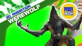 Green Screen Monster Werewolf  Run Attack - Footage PixelBoom