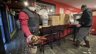 Lobsters and crabs come out to play in flooded Maine restaurant