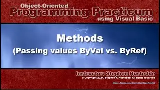 OOP Programming (VB) - 08J ByVal vs. ByRef