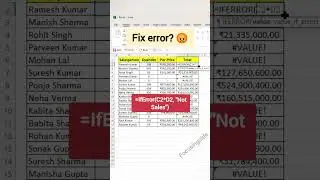 How to fix cells that contain ERROR in Excel #focusinguide #tutorial #exceltips #shorts