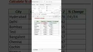 Excel Formula to Calculate Percentage change #excelshorts