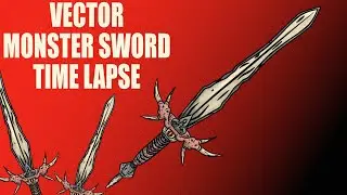 I Drew a Stylized Monster Sword - Art Timelapse