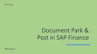 Document Park and Post in SAP Finance (SAP FICO Class)