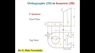 Orthographic to Isometric Projection - 7 AutoCAD