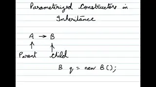 Parameterised Constructors : Inheritance