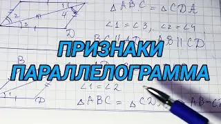 Признаки параллелограмма – 8 класс геометрия