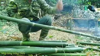 Thử thách một mình sinh tồn hoang dãTập2làm thịt hun khói dự trữ thức ăn bữa tối thịt ghém là lốt