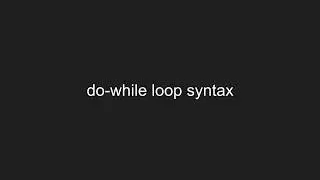 C# do-while loop syntax