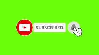 Youtube Animated Green screen Subscribe button with bell icon sound  tone #greenscreen