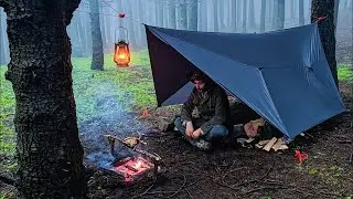 Solo Camping In Heavy Rain Storms - ASMR Camping Videos