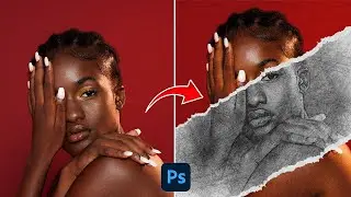 How to Create Ripped Paper Portrait Effect in 1min - Photoshop Tutorials