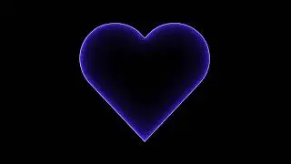 Blue Heart Neon Glowing Shining - Free Use - No Copyright, Animations