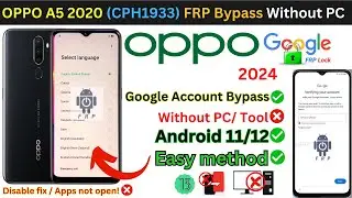 Oppo A5 2020 (CPH1933) FRP Bypass Without Computer Google Account ✅ Gmail Lock Easy Trick 2024!