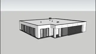 Проект дома с гаражом 260м² в SketchUp