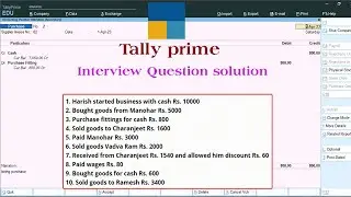 tally prime | tally prime basic class | tally prime interview | interview in tally | tally interview