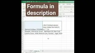 Insert Line Break in Address in Excel using TEXTJOIN & TEXTSPLIT FUNCTIONS #shortfeed #excel