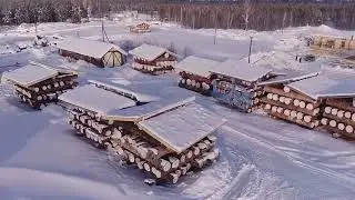 Производство срубов из кедра и лиственницы.