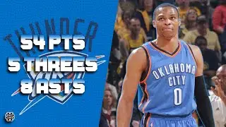 Russell Westbrook 54 pts 5 threes 8 asts vs Pacers 14/15 season