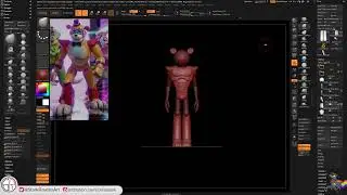 Creating Glam Rock Freddy Fazbear in Zbrush part 2