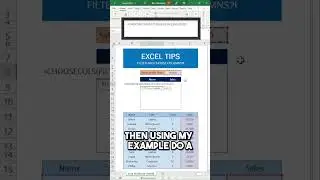 How to Use CHOOSECOLS with FILTER in Excel #shorts