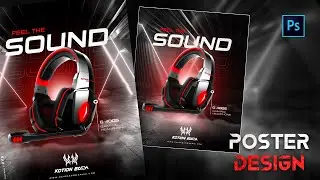 Gaming headphone poster design in Photoshop cc | Tutorial